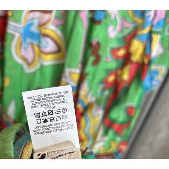 Boden Maxi Dress Green Color Floral Print Long Balloon Sleeves Size 2P NWT - Picture 6 of 8